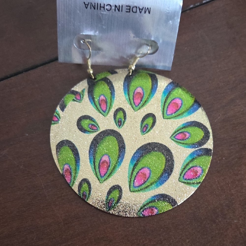 Peacock Feather Design Earrings